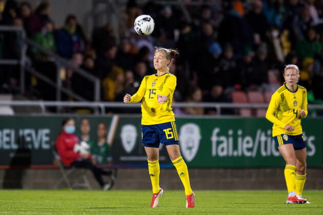 211021 Julia Zigiotti Olme of Sweden during the FIFA Women s World Cup Qualifying football match between Ireland and Sweden on October 21, 2021 in Dublin Photo Ludvig Thunman BILDBYRAN kod LT LT0211 fotboll football soccer fotball vm kval kval fifa women s world cup qualifier qualifier ireland sverige sweden dam bbeng, Copyright: LUDVIGxTHUNMAN BB211021LT093