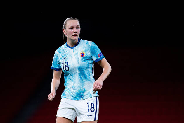 211125 Frida Maanum of Norway during the FIFA Women s World Cup Qualifier football match between Albania and Norway on November 25, 2021 in Tirana Photo Vegard Grott BILDBYRAN kod VG VG0205 bbeng fotball soccer football fotboll fifa world cup qualifiers vm kvalifisering kvinnor vm kvalik landskamp dam norge norway albania albanien, Copyright: VEGARDxGRoTT BB211125VG040