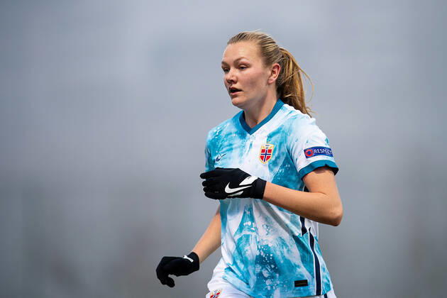 211130 Frida Maanum of Norway during the FIFA Womens World Cup Qualifier football match between Armenia and Norway on November 30, 2021 in Yerevan Photo Vegard Grott BILDBYRAN kod VG VG0208 bbeng fotball soccer football fotboll fifa world cup qualifiers vm qualification kvinnor vm kvalik landskamp dam norge norway armenia jerevan,  Copyright: VEGARDxGRoTT BB211130VG030