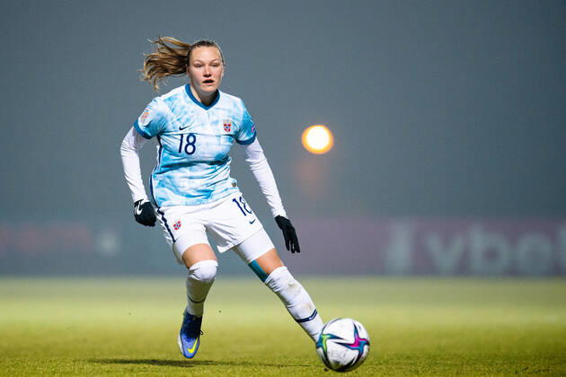211130 Frida Maanum of Norway during the FIFA Womens World Cup Qualifier football match between Armenia and Norway on November 30, 2021 in Yerevan Photo Vegard Grott BILDBYRAN kod VG VG0208 bbeng fotball soccer football fotboll fifa world cup qualifiers vm qualification kvinnor vm kvalik landskamp dam norge norway armenia jerevan,  Copyright: VEGARDxGRoTT BB211130VG051