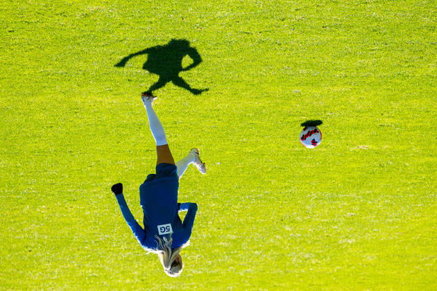220411 Guro Bergsvand of the Norwegian women s national football team during a training session on April 11, 2022 in Oslo Photo Vegard Grott BILDBYRAN kod VG VG0265 bbeng fotboll football soccer fotball vm kval kval fifa women s world cup qualifier qualifier träning practice training training norge norway Lady,  Copyright: VEGARDxGRoTT BB220411VG041