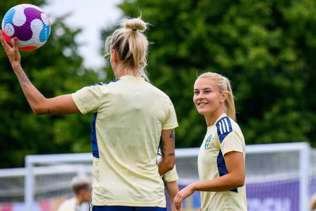 220712 Amanda Nilden of the Swedish women s national football team at a training session during the UEFA Women s Euro 2022 Championship on July 12, 2022 in Chester Photo Ludvig Thunman BILDBYRAN code LT LT0366 training sweden sweden day 7 dam bbeng,  Copyright: LUDVIGxTHUNMAN BB220712LT035