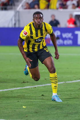 12 08 2022, Football, 2022 2023 season, 1 Bundesliga, SC Freiburg Borussia Dortmund, Youssoufa Moukoko Borussia Dortmund celebrates the goal to 1 2, Photo Dennis Ewert RHR PHOTO xRHR PHOTO DEx