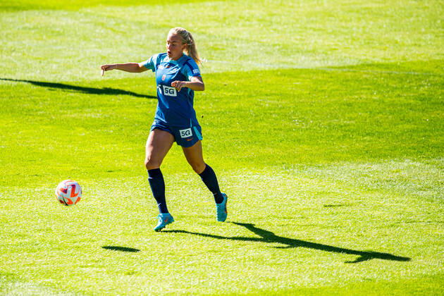 220831 Guro Bergsvand of the Norwegian womens national football team during a training session on August 31, 2022 in Oslo Photo Vegard Grott BILDBYRAN code VG VG0344 bbeng football football soccer fotball vm qualifier qualification fifa womens world cup qualifier qualifier training practice training training norge norway Lady,  Copyright: VEGARDxGRoTT BB220831VG021