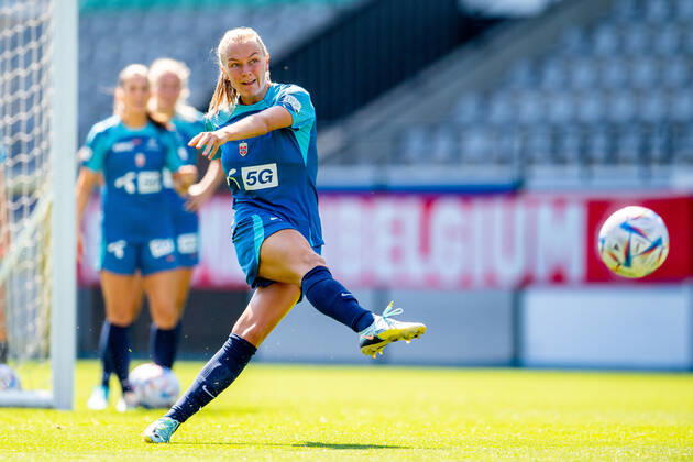 220901 Frida Maanum of the Norwegian womens national football team during a training session on September 1, 2022 in Leuven Photo Vegard Grot BILDBYRAN code VG VG0346 bbeng fotbol football soccer fotball vm kval kval fifa womens world cup qualifier qualifier training practice training training norge norway brussels belgium belgium dam, Copyright: VEGARDxGRoTT BB220901VG015