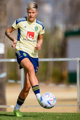 221009 Amanda Nilden of the Swedish womens national football team at a training session on October 9, 2022 in Cordoba Photo Ludvig Thunman BILDBYRAN code LT LT0426 football football soccer fotball training practice training sweden sweden lady bbeng,  Copyright: LUDVIGxTHUNMAN BB221009LT028