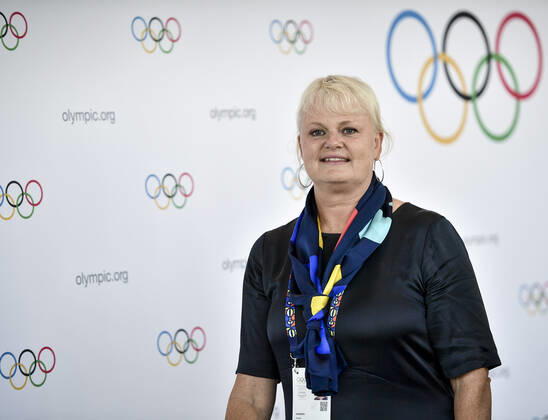 LAUSANNE 20190624 Anette Norberg, OS-guldmedaljör i curling, inför omröstningen om vem som kommer tilldelas vinter-OS 2026, i Lausanne i Schweiz. LAUSANNE SCHWEIZ x11610x  Copyright: xStinaxStjernkvist TTx OMRÖSTNING VINTER-OS 2026