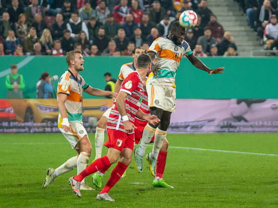 Dayot Upamecano FC Bayern Muenchen, 02 , GER, FC Augsburg FCA vs FC Bayern Muenchen FCB , Football, DFB Pokal, 2 round, Spielzeit 2022 2023, 19 10 2022, DFB DFL regulations prohibit any use of photographs as image sequences and or quasi video , GER, FC Augsburg FCA vs FC Bayern Muenchen FCB , Football, DFB Pokal, 2 round, Spielzeit 2022 2023, 19 10 2022 Augsburg Copyright: xEibner-Pressefoto SaschaxWaltherx EP_EER
