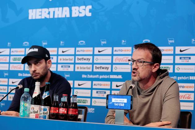 Germany, Berlin, Sportpark, GER, 1 FBL, Hertha BSC, season 2022 23, press conference before the away match against SV Werder Bremen, photo head coach Sandro Schwarz, managing director sport Fredi Bobic