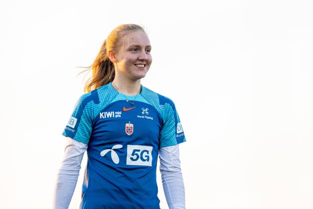 230213 Goalkeeper Sunniva Skoglund of the Norwegian womens national football team during a training session on February 13, 2023 in Angers Photo Vegard Grot BILDBYRAN code VG VG0392 bbeng football football soccer football training international friendly private international training practice training training norway norway women women, Copyright: VEGARDxGRoTT BB230213VG011