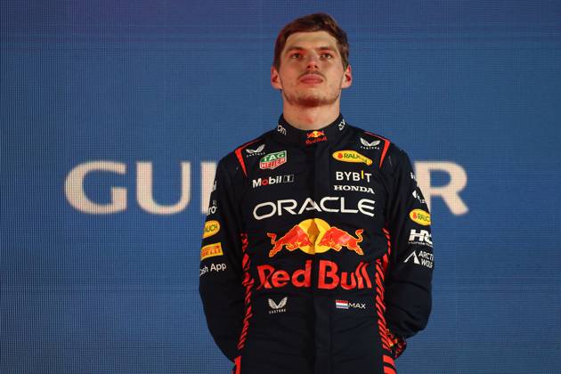 F1 Bahrain Grand Prix Max Verstappen of Red Bull Racing at the podium after Bahrain Grand Prix at Sakhir Circuit in Sakhir, Bahrain on March 5, 2023. Sakhir Bahrain Copyright: xJakubxPorzyckix originalFilename:porzycki-f1bahrai230305_npOfX
