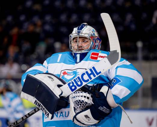 Jonas Stettmer goalie, ERC Ingolstadt Panther, 1 at warmup EHC Red Bull Muenchen vs ERC Ingolstadt, ice hockey, DEL, playoffs, final game 5, season 2022 2023, 23 04 2023 EHC Red Bull Muenchen vs ERC Ingolstadt, ice hockey, DEL, playoffs, final game 5, season 2022 2023, 23 04 2023 Muenchen Copyright: xEibner-Pressefoto HeikexFeinerx EP_HFR