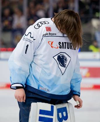 Jonas Stettmer goalie, ERC Ingolstadt Panther, 1 in the Starting Six EHC Red Bull Muenchen vs ERC Ingolstadt, ice hockey, DEL, playoffs, final game 5, season 2022 2023, 23 04 2023 EHC Red Bull Muenchen vs ERC Ingolstadt, ice hockey, DEL, playoffs, final game 5, season 2022 2023, 23 04 2023 Muenchen Copyright: xEibner-Pressefoto HeikexFeinerx EP_HFR