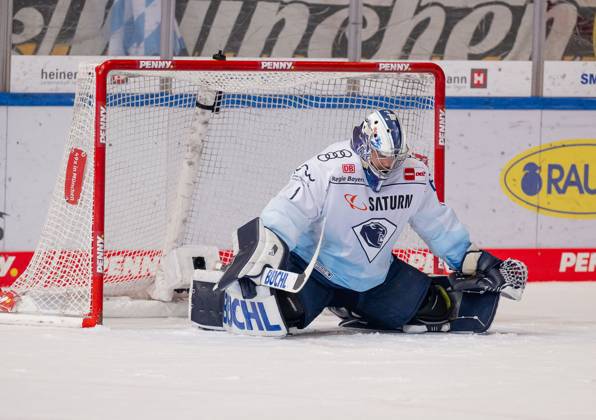 Jonas Stettmer goalie, ERC Ingolstadt Panther, 1 EHC Red Bull Muenchen vs ERC Ingolstadt, ice hockey, DEL, playoffs, final game 5, season 2022 2023, 23 04 2023 EHC Red Bull Muenchen vs ERC Ingolstadt, ice hockey, DEL, playoffs, final game 5, season 2022 2023, 23 04 2023 Muenchen Copyright: xEibner-Pressefoto HeikexFeinerx EP_HFR