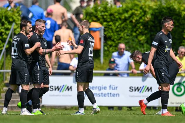 Ansbach player with goal celebration, cheering, goal celebration, celebrate the goal, goal, celebration, cheering about the goal to 0 2 by Bastian Herzner Ansbach, 23 2 v li , optimistic, action, action, 27 05 2023, Heimstetten Germany , Football, Regionalliga Bayern, SV Heimstetten SpVgg Ansbach xslx