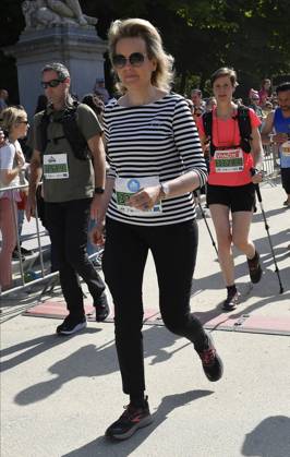 Queen Mathilde of Belgium pictured during the 43th edition of the 20 km door Brussel - 20 km de Bruxelles running event, Sunday 28 May 2023 in Brussels. JOHNxTHYS x68046081x
