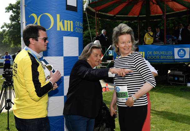 Queen Mathilde of Belgium pictured during the 43th edition of the 20 km door Brussel - 20 km de Bruxelles running event, Sunday 28 May 2023 in Brussels. JOHNxTHYS x68049896x