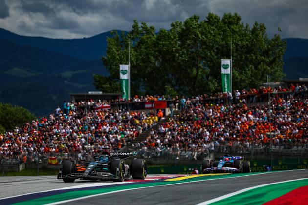 63 RUSSELL George (gbr), Mercedes AMG F1 Team W14, action during the 2023 Formula 1 Rolex Grosser Preis von Osterreich, 2023 Austrian Grand Prix, 9th round of the 2023 Formula One World Championship, WM, Weltmeisterschaft from June 30 to July 2, 2023 on the Red Bull Ring, in Spielberg, Austria Copyright: xFlorentxGooden DPPI IPAxSportx x xIPAxSportx 0 IPA_IPA39005569