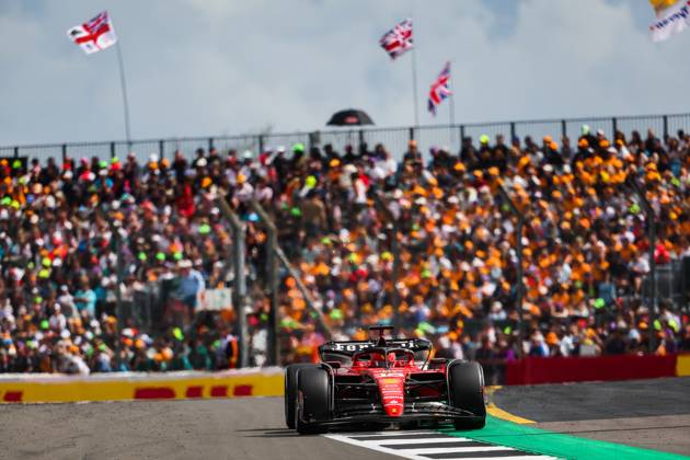 16 LECLERC Charles (mco), Scuderia Ferrari SF-23, action during the 2023 Formula 1 Aramco British Grand Prix, 10th round of the 2023 Formula One World Championship, WM, Weltmeisterschaft from July 7 to 9, 2023 on the Silverstone Circuit, in Silverstone, United Kingdom  Copyright: xAntoninxVincent DPPI IPAxSportx x xIPAxSportx 0 IPA_IPA39142196