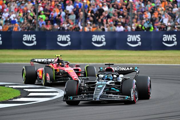 63 RUSSELL George (gbr), Mercedes AMG F1 Team W14, action during the 2023 Formula 1 Aramco British Grand Prix, 10th round of the 2023 Formula One World Championship, WM, Weltmeisterschaft from July 7 to 9, 2023 on the Silverstone Circuit, in Silverstone, United Kingdom Copyright: xDppi DPPI IPAxSportx xipa-agencyx xIPAxSportx 0 IPA_IPA39142395
