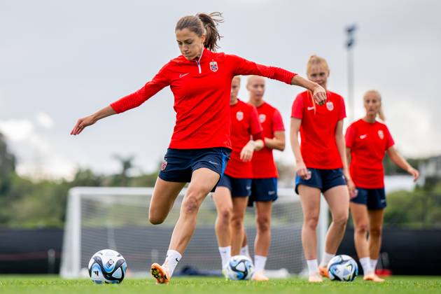 230719 Emma Stolen Godo of the Norwegian women?s national soccer team during a training session ahead of the FIFA Women s World Cup on July 19, 2023 in Auckland Photo Vegard Grott BILDBYRAN code VG VG0484 bbeng fotball fotboll norge norway a kvinner dam fotbolls vm fotball vm kvinner världsmästerskap vm fifa womens world cup träning practice training day 1  Copyright: VEGARDxGRoTT BB230719VG029