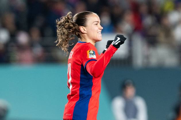 230730 Guro Reiten of Norway celebrates after scoring 5 0 during the FIFA Women s World Cup soccer match between Norway and Philippines on July 30, 2023 in Auckland Photo Vegard Grott BILDBYRAN code VG VG0505 bbeng fotball fotboll fotboll a kvinner dam fotbolls vm fotbolls vm kvinnor världsmästerskap verdensmesterskap vm fifa womens world cup day 11 norge norway philippines filippinene filippinerna jubel Copyright: VEGARDxGRoTT BB230730VG070