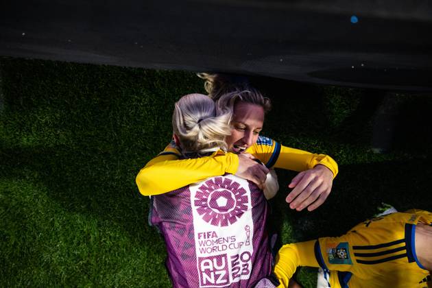 230806 Nathalie Björn of Sweden celebrates after the FIFA Women s World Cup round of 16 soccer match between Sweden and USA on August 6, 2023 in Melbourne Photo Mathias Bergeld BILDBYRAN code MB MB0674 football soccer football soccer fotballs vm verdensmästerskap vm fifa womens world cup attondelsfinal round of 16 sverige a sweden usa 18 dam bbeng verdensmesterskap fotboll vm kvinnor women jubel Copyright: MATHIASxBERGELD BB230806MB227