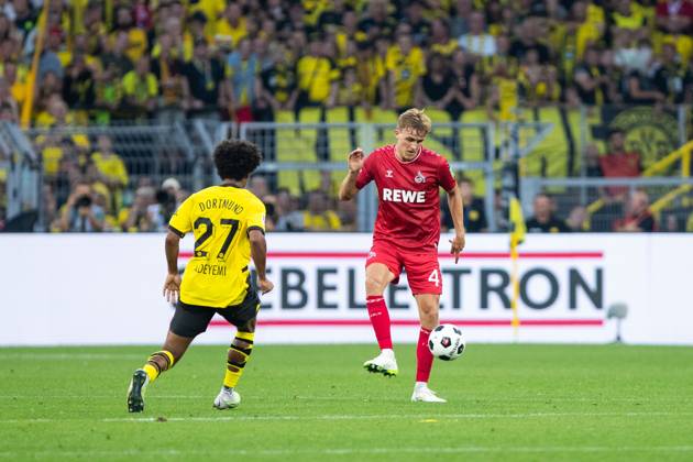 1 Bundesliga, 1 Spieltag Borussia Dortmund 1 FC Koeln, Dortmund, Signal Iduna Park, 19 08 2023 Timo Huebers 1 FC Koeln, 4 , Karim Adeyemi Borussia Dortmund, 27 1 Bundesliga, 1 Spieltag Borussia Dortmund 1 FC Koeln, Dortmund, Signal Iduna Park, 19 08 2023 DFL Regulations prohibit any of use of photographs as image sequences and quasi video Copyright: xBEAUTIFULxSPORTS Buriakovx