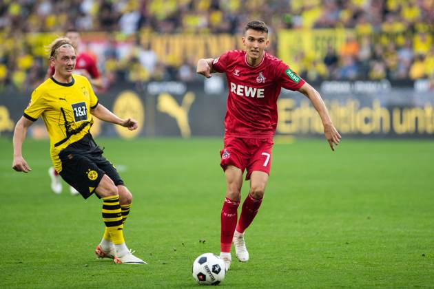 1 Bundesliga, 1 Matchday Borussia Dortmund 1 FC Koeln, Dortmund, Signal Iduna Park, 19 08 2023 Duel Dejan Ljubicic 1 FC Koeln, 7 , Julian Brandt Borussia Dortmund, 19 1 Bundesliga, 1 Matchday Borussia Dortmund 1 FC Koeln, Dortmund, Signal Iduna Park, 19 08 2023 DFL Regulations prohibit any of use of photographs as image sequences and quasi video Copyright: xBEAUTIFULxSPORTS Buriakovx