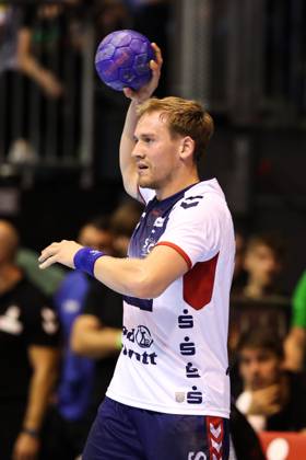Simon Pytlick SG Flensburg Handewitt,2 Handball Bundesliga season 2023 2024 SC Magdeburg vs SG Flensburg Handewitt in the GETEC Arena in Magdeburg single image,action,handball,Germany,03 09 2023
