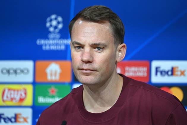 Manuel NEUER Goalkeeper Bayern Muenchen , single picture,cropped single motif,portrait,portrait,portrait Football Champions League Group Stage 4 Matchday FC Bayern Muenchen Galatasaray Istanbul PRESS CONFERENCE on 07 11 2023, Â