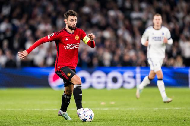 231108 Bruno Fernandes of Manchester United during the UEFA Champions League football match between FC Copenhagen and Manchester United on November 8, 2023 in Copenhagen Photo Petter Arvidson BILDBYRAN kod PA PA0685 fotboll football soccer fotball champions league fc copenhagen manchester united bbeng Copyright: PETTERxARVIDSON BB231108PA095