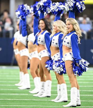 Dallas Cowboys Cheerleaders perform at the Cowboys and Washington Commanders game at AT&T Stadium in Arlington, Texas on Thursday, November 23, 2023. The Cowboys defeated the Commanders 45-10.  ARL2023112333 IANxHALPERIN