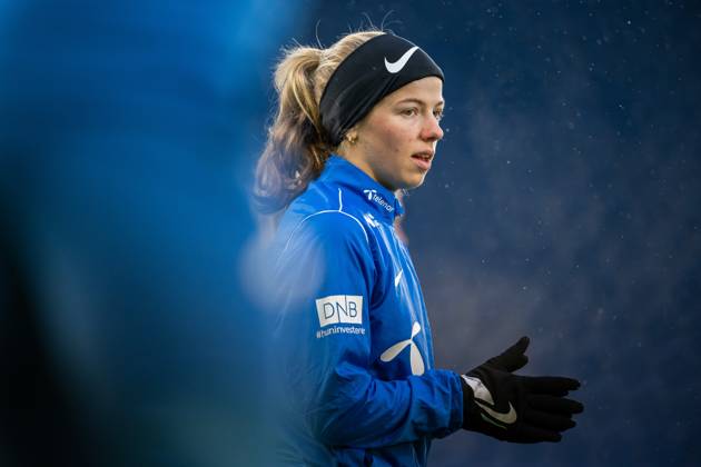 231128 Justine Kielland of the Norwegian women s national football team during a training session on November 28, 2023 in Oslo Photo Vegard Grott BILDBYRAN kod VG VG0562 bbeng fotboll football soccer fotball norge norway women dam nations league träning practice training trening  Copyright: VEGARDxGRoTT BB231128VG020