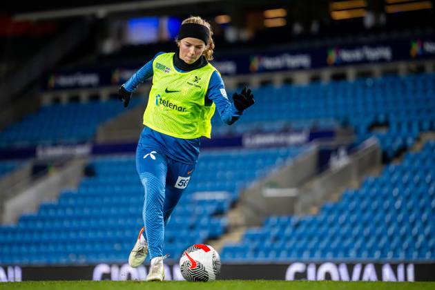 231130 Justine Kielland of the Norwegian women s national football team during a training session on November 30, 2023 in Oslo Photo Vegard Grott BILDBYRAN kod VG VG0565 bbeng fotboll football soccer fotball norge norway women dam nations league träning practice training trening  Copyright: VEGARDxGRoTT BB231130VG019