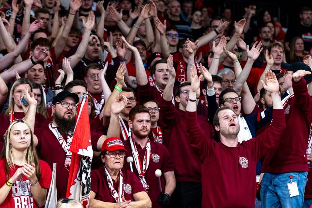 fan, fans, spectators, cheers, jubilation, positive emotions, symbolic image, symbolic photo, Bamberg Baskets vs ALBA Berlin, basketball, easyCredit BBL, matchday 15, 07 01 2024 Bamberg Baskets vs ALBA Berlin, basketball, easyCredit BBL, matchday 15, 07 01 2024 Bamberg Copyright: xEibner-Pressefoto G.xSantemizx EP_EER