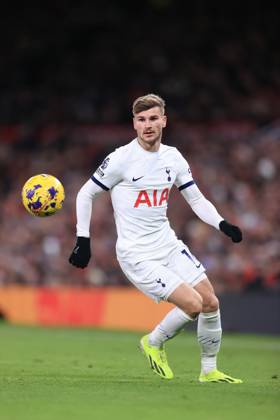 Manchester United gegen Tottenham Hotspur 14. Januar 2024 Premier League Manchester United gegen Tottenham Hotspur Timo Werner von Tottenham Hotspur Foto Simon Stacpoole Abseits Manchester UK  Copyright: xSimonxStacpoolexOffside