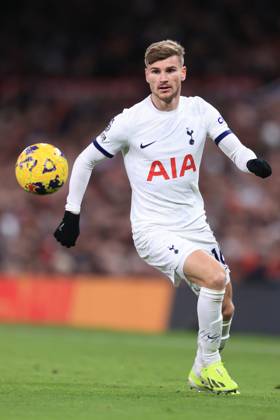 Manchester United gegen Tottenham Hotspur 14. Januar 2024 Premier League Manchester United gegen Tottenham Hotspur Timo Werner von Tottenham Hotspur Foto Simon Stacpoole Abseits Manchester UK Copyright: xSimonxStacpoolexOffside