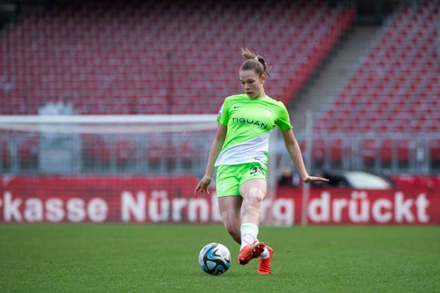 GER, FC Nuernberg vs VfL Wolfsburg, Football Google Pixel Womens Bundesliga, Matchday 14, Season 2023 2024, 17 02 2024 DFB regulations prohibit any use of photographs as image sequences and or quasi video GER, FC Nuernberg vs VfL Wolfsburg, Football Google Pixel Womens Bundesliga, Matchday 14, Season 2023 2024, 17 02 2024 Nuernberg Copyright: xEibner-Pressefoto Memmlerx EP_MMR