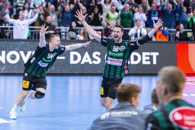 Hannes Feise TSV Hannover Burgdorf, No. 56 v l , TSV Hannover Burgdorf green against SC Magdeburg white on matchday 22 of the 2023 2024 season in the LIQUI MOLY Handball Bundesliga 18 02 2024, ZAG Arena Hannover, GER , Copyright: xJanxGuentherx xTSVxHannover-Burgdorfx