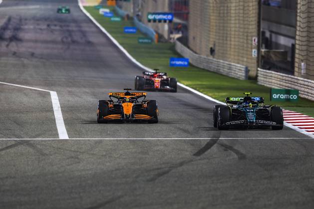 14 ALONSO Fernando spa , Aston Martin F1 Team AMR24, 81 PIASTRI Oscar aus , McLaren F1 Team MCL38 and 16 LECLERC Charles mco , Scuderia Ferrari SF 24, action during the Formula 1 Aramco pre season testing 2024 of the 2024 FIA Formula One World Championship from February 21 to 23, 2024 on the Bahrain International Circuit, in Sakhir, Bahrain Photo Eric Alonso DPPI F1 Pre season Testing in Bahrain at Bahrain International Circuit on February 22, 2024 in Sakhir, Bahrain Photo by HOCH ZWEI Sakhir Sakhir Bahrain Bahrain