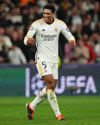 ESP: Real Madrid v RB Leipzig. UEFA Champions League match. Round of 16. Jude Bellingham of Real Madrid celebrates the 1-0 scored by his teammate Vinicius Juniorduring the UEFA Champions League match, Round of 16, second leg, between Real Madrid and RB Leipzig played at Santiago Bernabeu Stadium on March 6, 2023 in Madrid Spain. kpng Copyright: xBaguxBlancox xPRESSINPHOTOx PS_240306_399