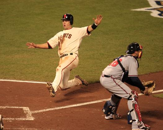 MLB, Baseball Herren, USA National League Division Series Atlanta Braves vs San Francisco Giants OCT 07 October 07, 2010: San Francisco,CA. Giants catcher Buster Posey 28 scored the Giants only run, during the National League Division Series game 1 between the Wild Card Atlanta Braves and the National League West San Francisco Giants at AT&T Park in San Francisco,California. The Giants beat the Braves 1-0. Jeff Trouette CSM.(Credit Image: Â Jeff Trouette Cal Media) San Francisco California U.S. EDITORIAL USE ONLY Copyright: xx ZUMA-20101007_zaf_cj3_005.jpg JeffxTrouettex csmphoto371675
