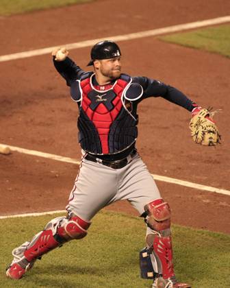 MLB, Baseball Herren, USA National League Division Series Atlanta Braves vs San Francisco Giants OCT 08 October 08, 2010: San Francisco,CA. Braves catcher Brian McCann 16 in action, during the National League Division Series game 2, between the Wild Card Atlanta Braves and the National League West San Francisco Giants at AT&T Park in San Francisco,California. The Braves beat the Giants in 11 innings 5-4. Jeff Trouette CSM.(Credit Image: Â Jeff Trouette Cal Media) San Francisco California U.S. EDITORIAL USE ONLY Copyright: xx ZUMA-20101008_zaf_cj3_005.jpg JeffxTrouettex csmphoto371878