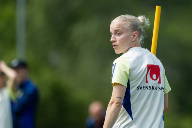 240602 Anna Sandberg of Sweden during a training session on June 2, 2024 in Stockholm Photo Axel Boberg BILDBYRAN COP 258 AX0092 fotboll football soccer sweden sverige training practice träning bbeng dam  Copyright: AXELxBOBERG BB240602AX024