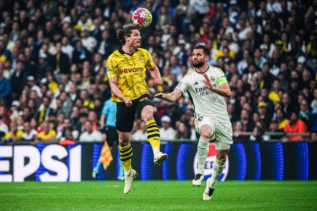 Marcel Sabitzer Borussia Dortmund, 20 , Nacho Fernandez Real Madrid, 06 ENG, Borussia Dortmund vs Real Madrid, Football, Champions League, Final, 2023 2024 season, 01 06 2024 ENG, Borussia Dortmund vs Real Madrid, Football, Champions League, Final, 2023 2024 season, 01 06 2024 London Copyright: xEibner-Pressefoto MarcelxvonxFehrnx EP_MFN