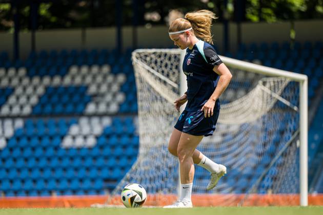 240603 Signe Gaupset of the Norwegian women s national football team during a training session on June 3, 2024 in Ferrara Photo Marius Simensen BILDBYRAN COP 238 bbeng dam football fotball fotboll norge norway practice soccer training trening träning uefa women s euro qualifier  Copyright: MARIUSxSIMENSEN BB240603BB342