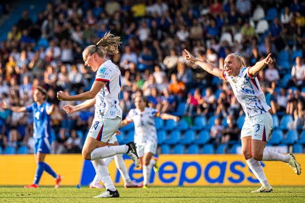 240604 Frida Maanum of Norway celebrates after scoring the 1 1 goal during the UEFA Women s Euro Qualifier football match between Italy and Norway on June 4, 2024 in Ferrara Photo Marius Simensen BILDBYRAN COP 238 bbeng dam em kvalisering em kvalifisering kvinner em kvalik football fotball italy jubel landskamp norge norway soccer uefa euro qualifier Copyright: MARIUSxSIMENSEN BB240604BB843