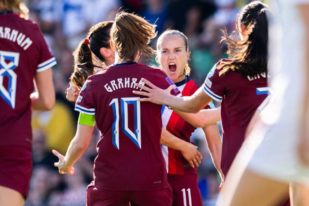240712 Guro Reiten of Norway celebrates after scoring 0 1 during the UEFA Women s Euro Qualifier football match between Finland and Norway on July 12, 2024 in Abo Photo Vegard Grott BILDBYRAN kod VG VG0628 bbeng fotboll football fotball soccer uefa euro qualifier em kvalifisering kvinner em kvalik em kval landskamp norge norway finland celebrate jubel Copyright: VEGARDxGRoTT BB240712VG036
