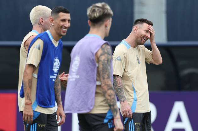Argentina s forward Lionel Messi takes part in a training session ahead the match against Colombia for the Copa America USA 2024 final match, at Florida International University FIU , Miami, on July 13, 2024 MIAMI UNITED STATES Copyright: xALEJANDROxPAGNIx